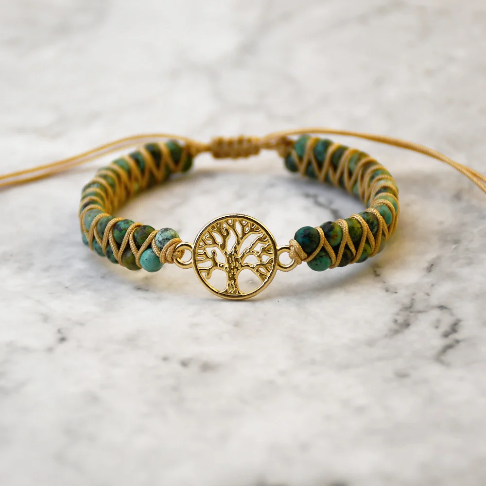 Tree Charm Bracelets African Japser String Braided - Image 5