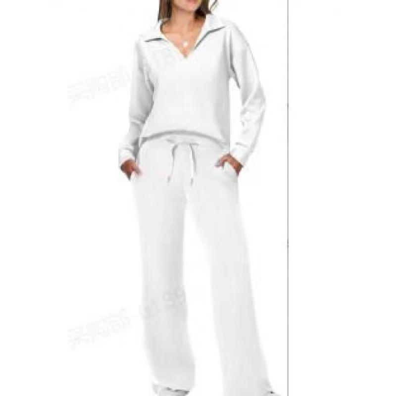 Women's Tracksuit Sports Suit V-neck Long-sleeved - Image 10