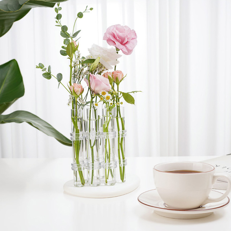 Test Tube Clear Glass Vase for Plant Bottle Flower Pot - Image 2