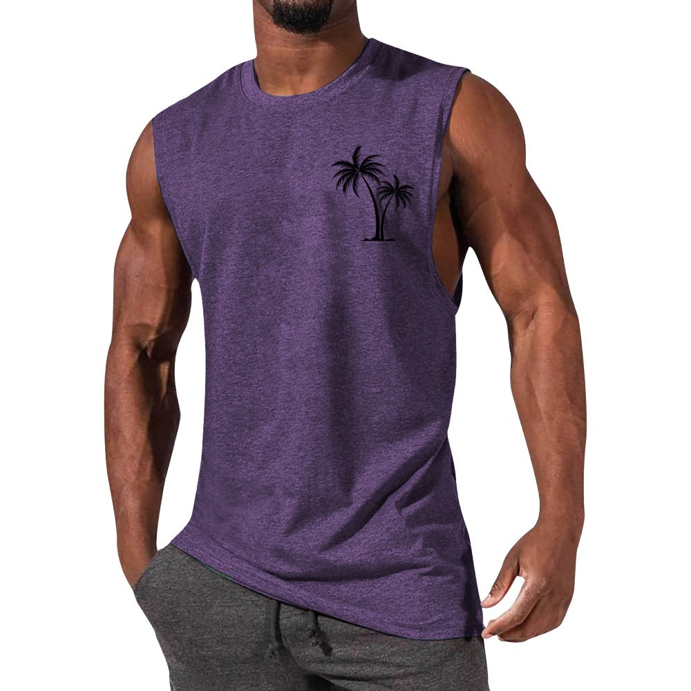 Coconut Tree Embroidery Vest Summer Beach Tank Tops - Image 10