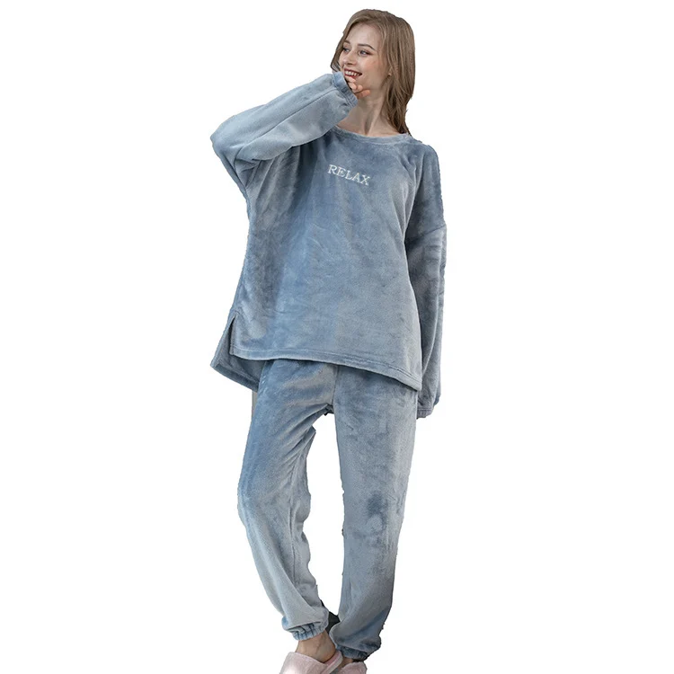 Flannel Pajamas Sets Winter Home Clothes for Women Men - Image 8