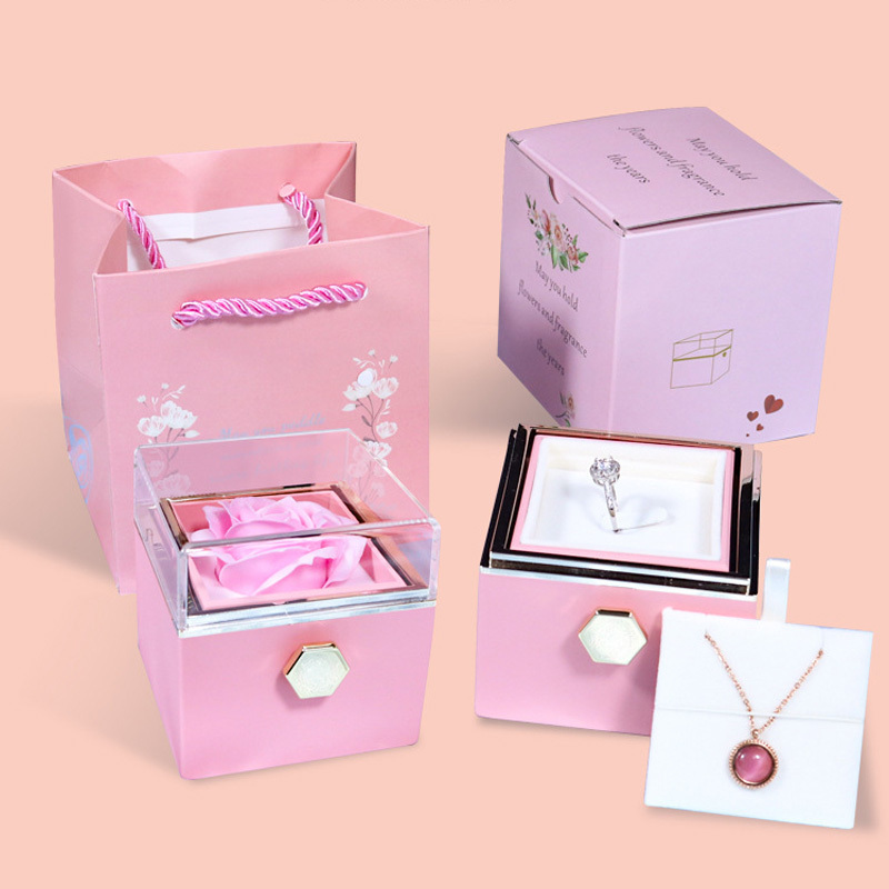 Rotating Soap Flower Rose Gift Box Creative Rotating - Image 6