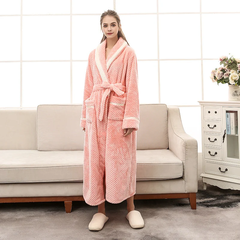 Women Pajamas Couple Gown Bathrobe Winter Robe - Image 9