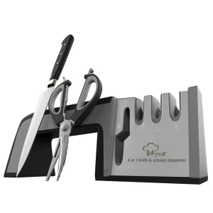 A Four-in-one Family Uses A Sharpener to Sharpen A