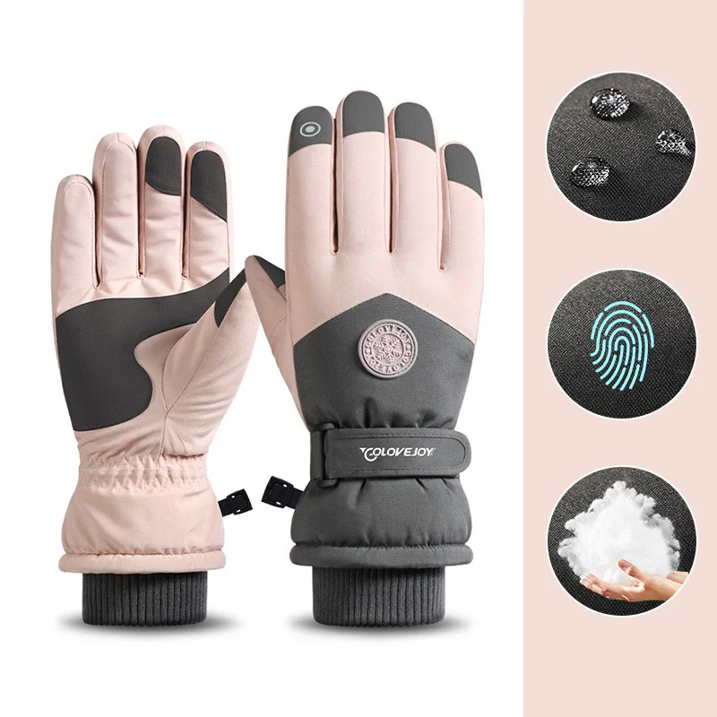 Snowflake Cartoon Print Gloves Winter Touchscreen