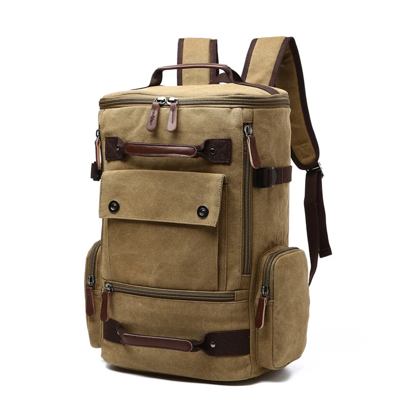 Men's Backpack Vintage Canvas Backpack Men's Travel - Image 4