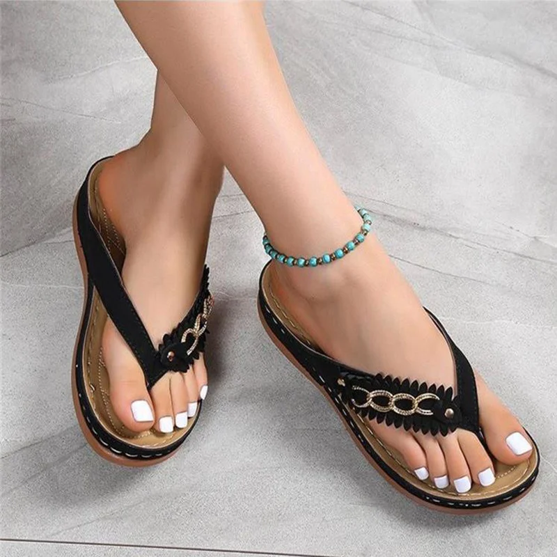 Summer Women Wedge Sandals with Chain Anti-Slip - Image 4