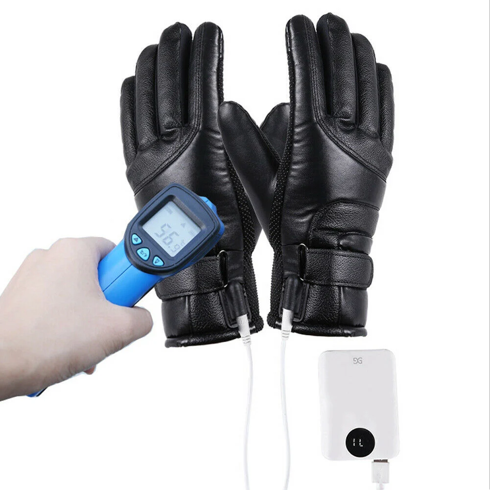 Winter Electric Heated Gloves Windproof Cycling Warm