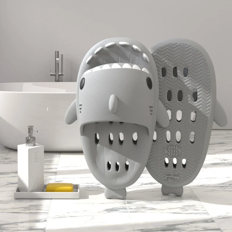 Shark Slippers with Drain Holes Shower Shoes for Women - Image 4