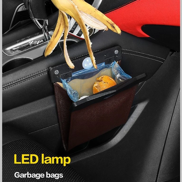 LED Car Trash Can Organizer Garbage Holder Automobiles - Image 2