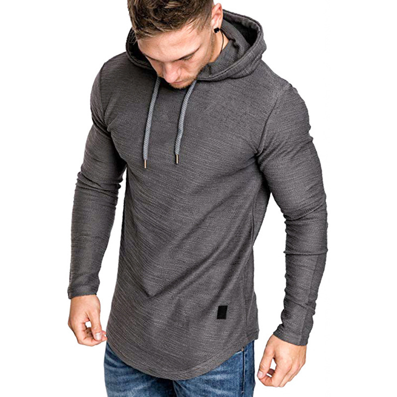 Men Hoodie Sweatshirt Casual Long Sleeve Slim Tops Gym - Image 2