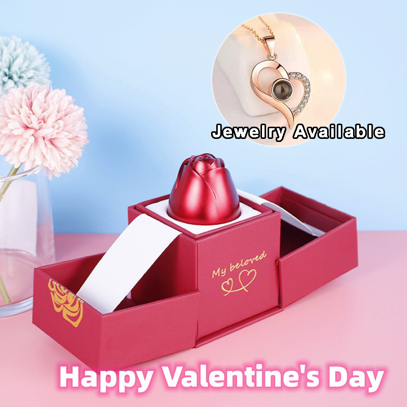 Valentine's Day Gifts Metal Rose Jewelry Gift Box - Image 2