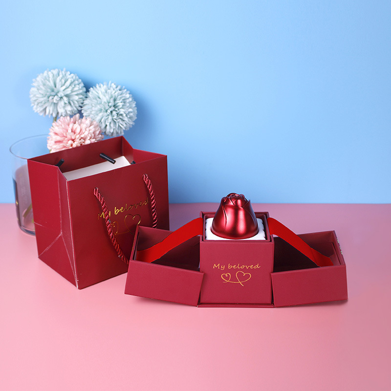 Valentine's Day Gifts Metal Rose Jewelry Gift Box - Image 3