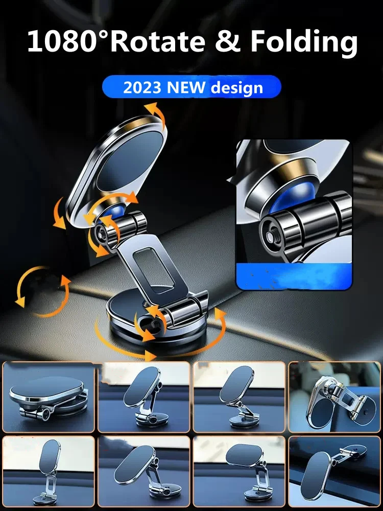 Rotate Metal Magnetic Car Phone Holder Foldable - Image 5