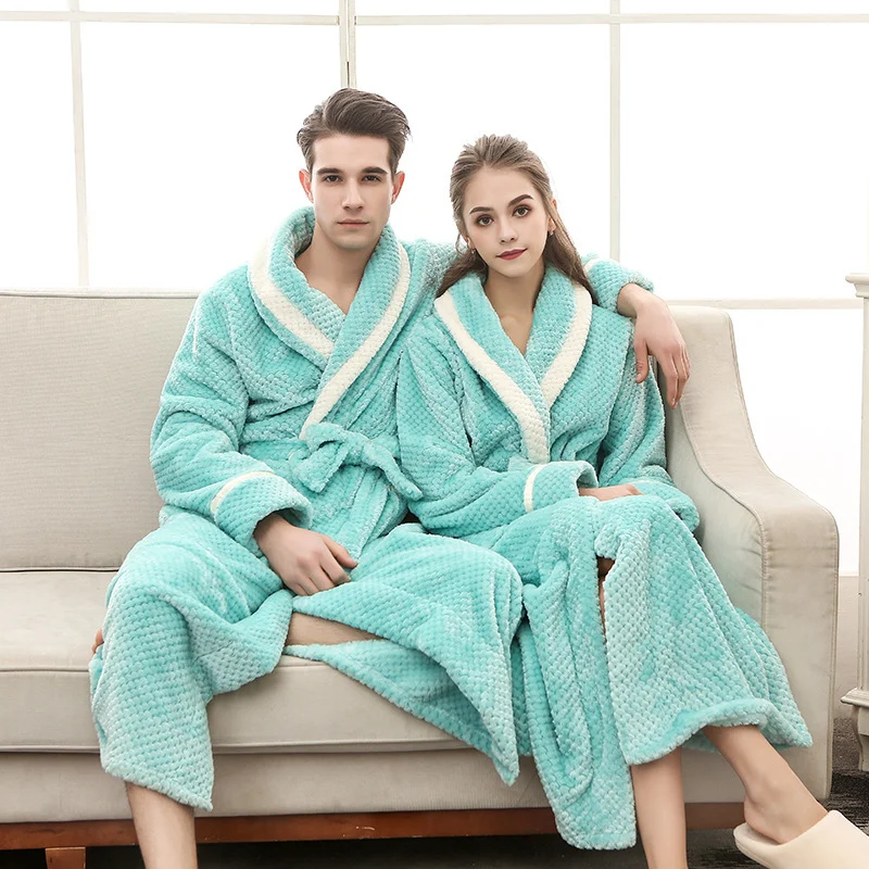 Women Pajamas Couple Gown Bathrobe Winter Robe - Image 4
