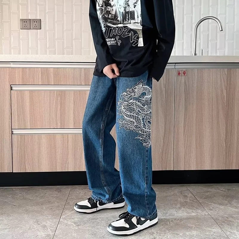 Loose Embroidered Jeans For Men - Image 3