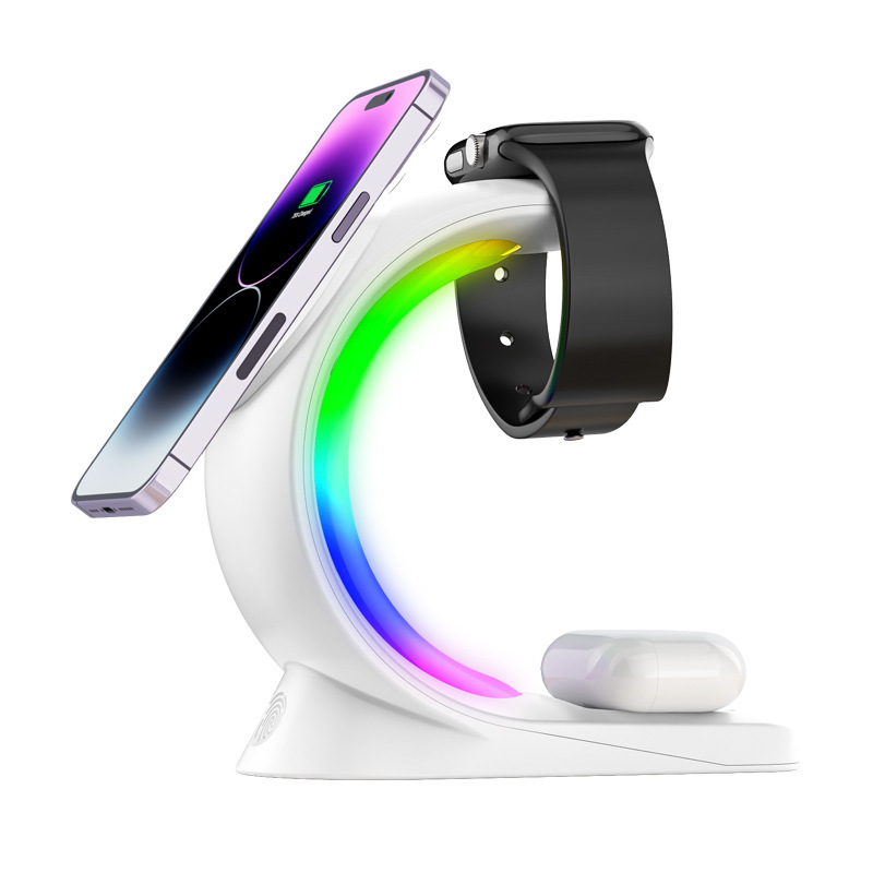 4-in-1 Magnetic Wireless Charging Station with Ambient Light - Image 9