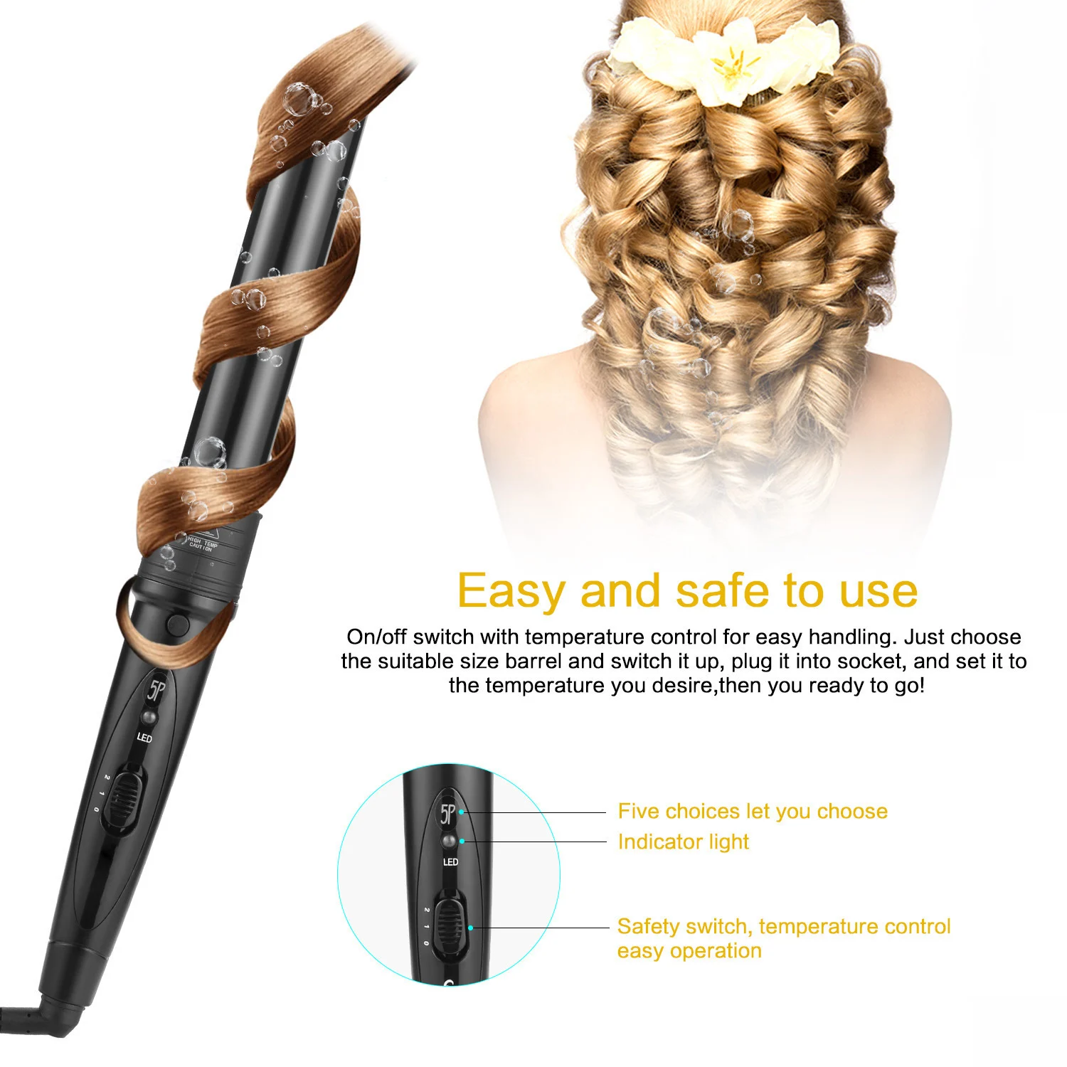 5p Ceramic Hair Curler Hair Care Straight Hair Pull - Image 5