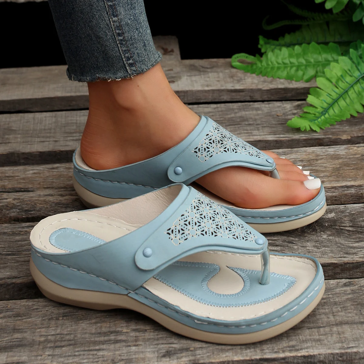 Thong Sandals Summer Flip Flops Women Outdoor Slippers - Image 5