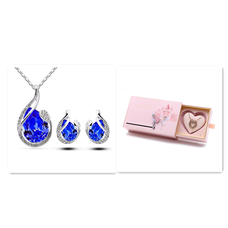 3pcs Rhinestone Necklace Set with Earrings Fashion - Image 7