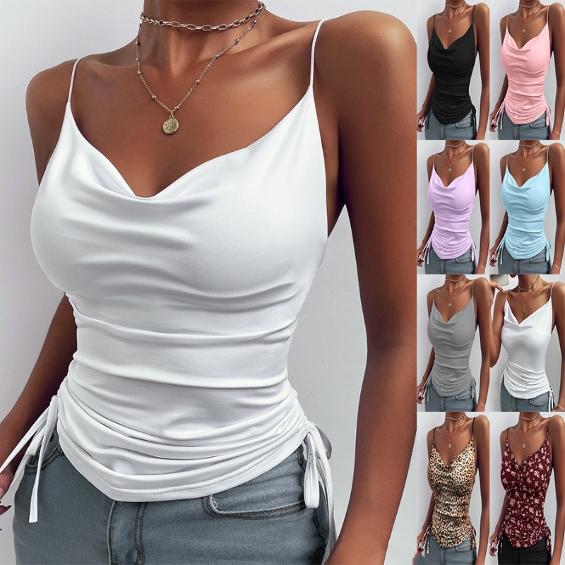 Spaghetti Strap Tops V-neck Camisole Shirts Women