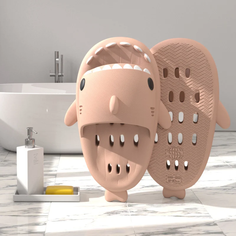 Shark Slippers with Drain Holes Shower Shoes for Women - Image 6