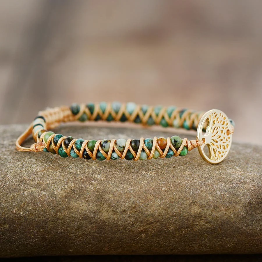 Tree Charm Bracelets African Japser String Braided - Image 6