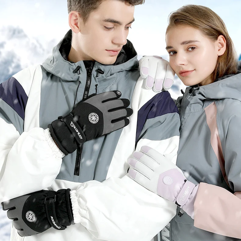 Snowflake Cartoon Print Gloves Winter Touchscreen - Image 2