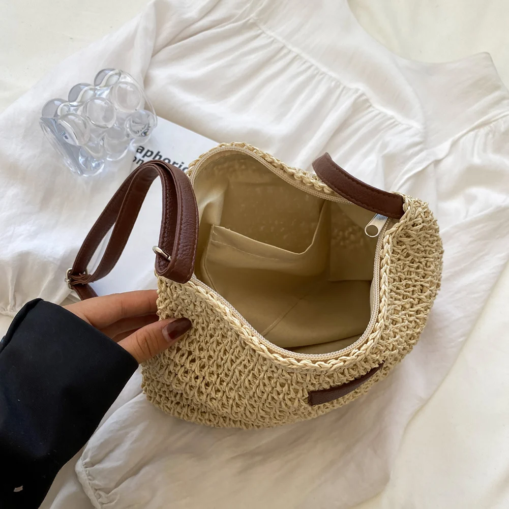 Niche Design Vacation Straw Tote Bag - Image 5