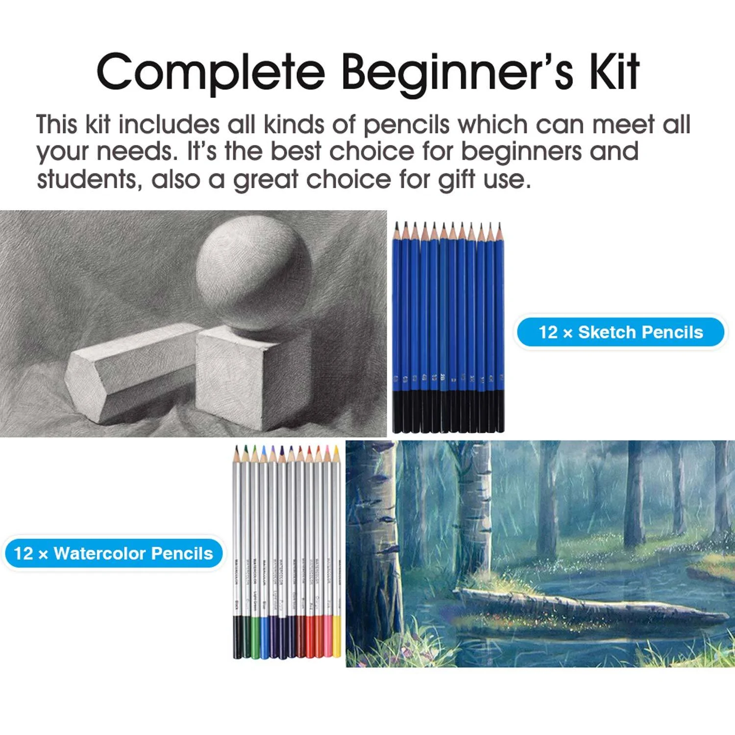 Sketch Drawing Color Pencil Set Charcoal Art Brush Set - Image 8