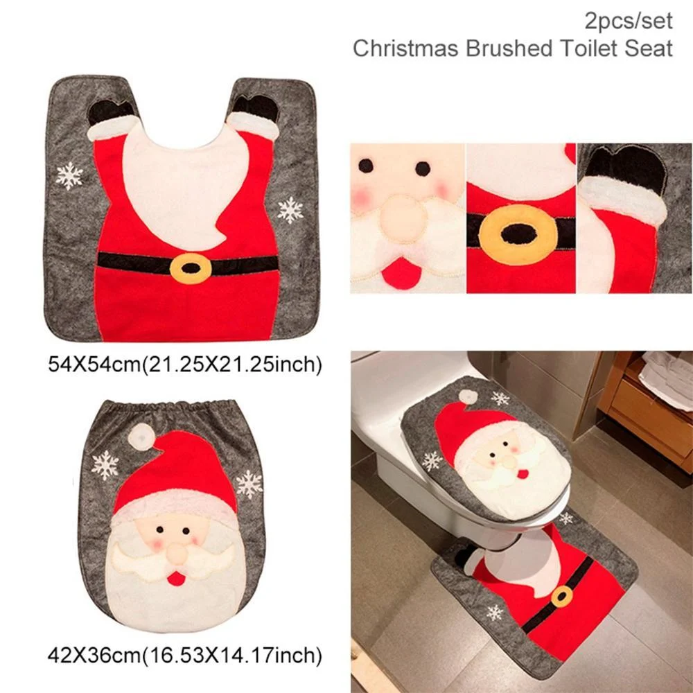 Merry Christmas Bathroom Curtain Santa Claus Toilet - Image 4