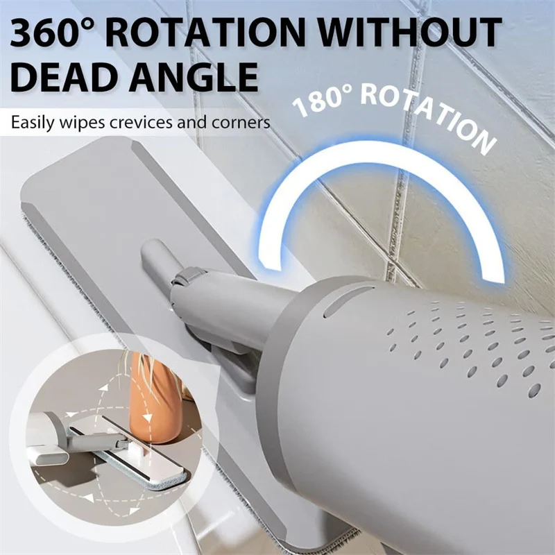 Rotatable Self-Squeeze Mini Mop with Crevice Brush Hand - Image 5