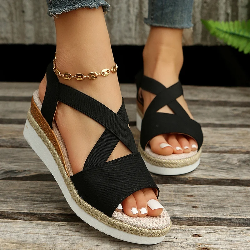 Wedge Sandals for Women Cross-strap Platform Gladiator