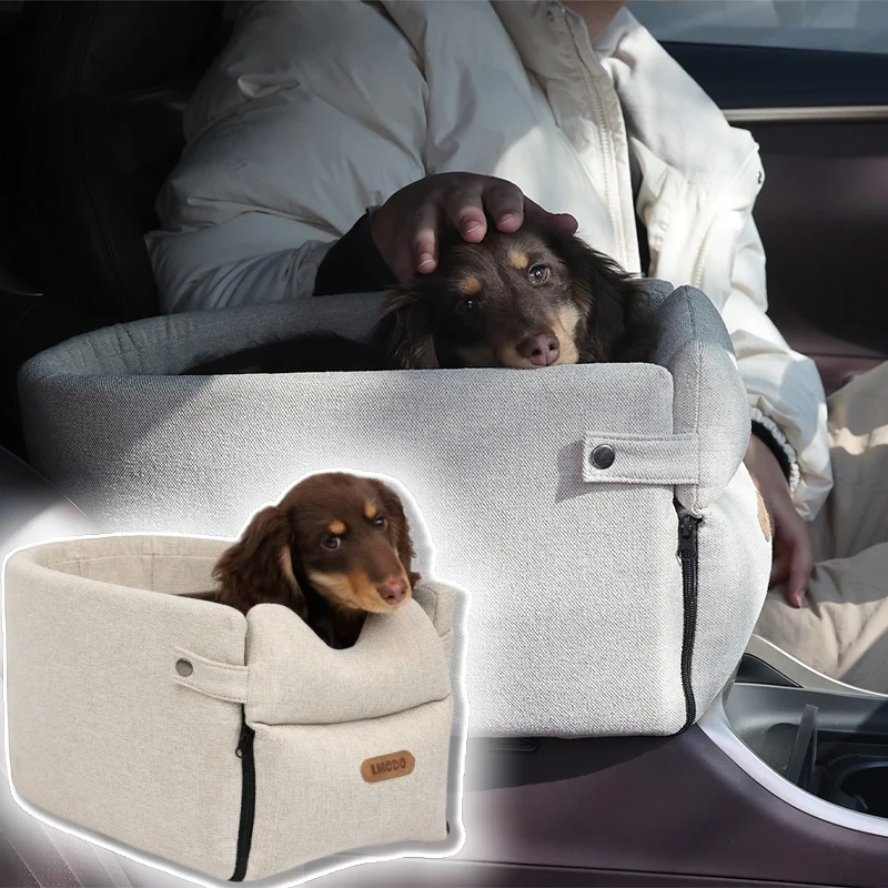 Car Central Dog Car Seat Bed Portable Dog Carrier for