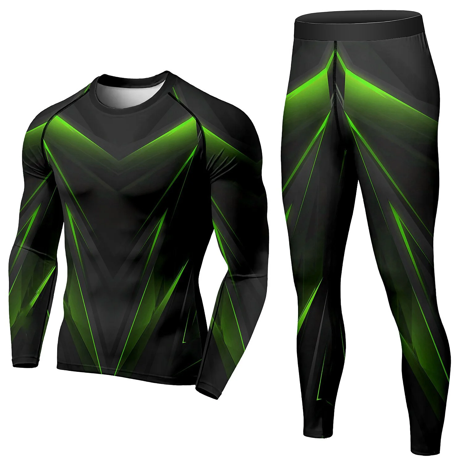 Men's 2 Piece Tracksuit Suit Compression Clothes - Image 6