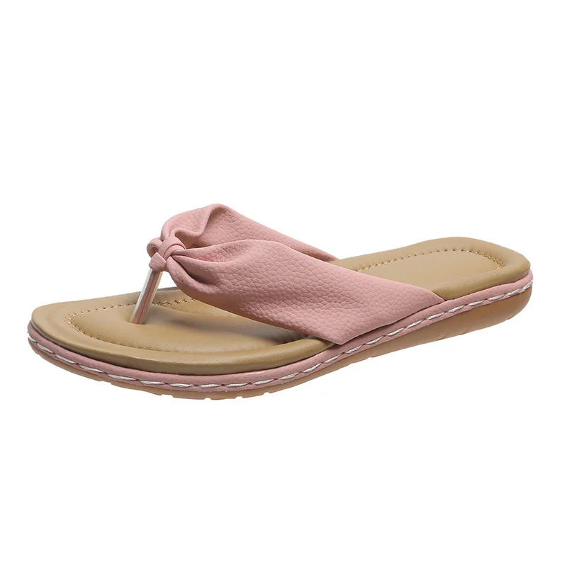 Clip Toe Bow Slippers Summer Flat Beach Shoes Flip - Image 8