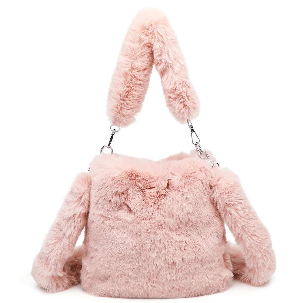 Women Fluffy Shoulder Bag Top-handle Bag Female Autumn - Image 7
