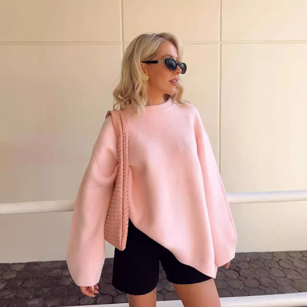 Sweet Crew Neck Pullover Sweater Winter Fashion Loose - Image 2