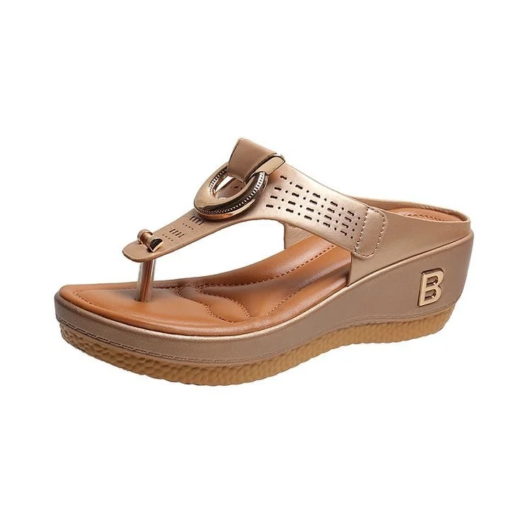 Thong Sandals Women High Heel Wedges Shoes Flip Flops - Image 8