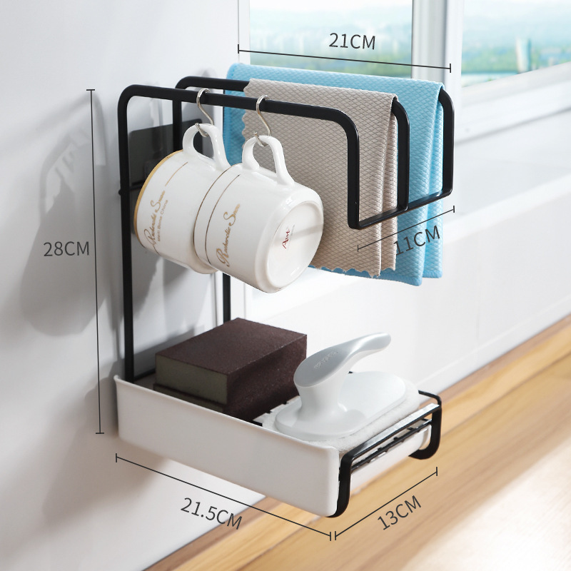 Sponge Holder Wall Mounted Kitchen Organizer Dish - Image 3