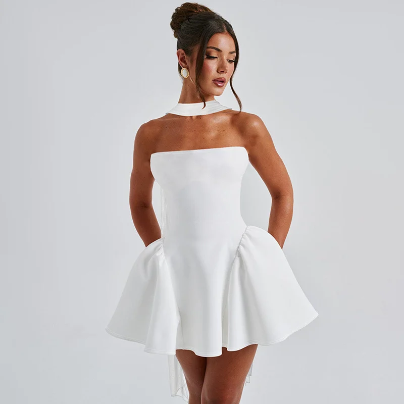 Sexy Tube Top Dress with Back Zipper Design Fashion - Image 5