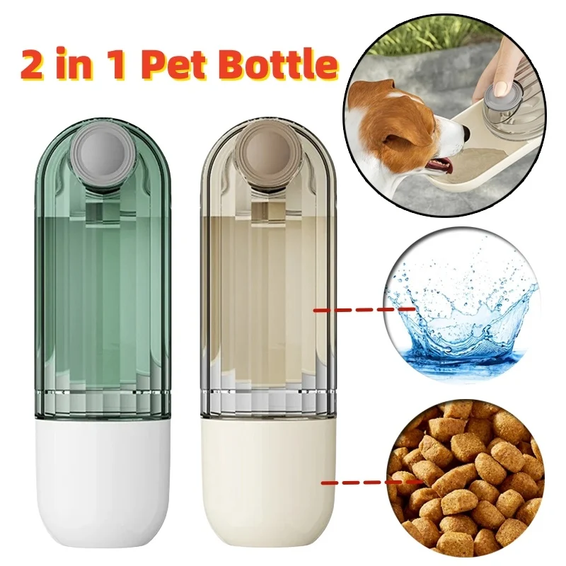 2 in 1 Pet Water Cup Segment Design Green Dog Walking