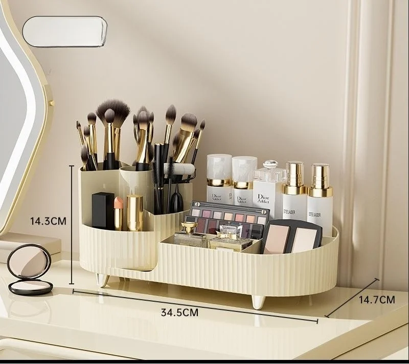 Cosmetics Storage Box Rotating Pen Holder Dresser Table - Image 7