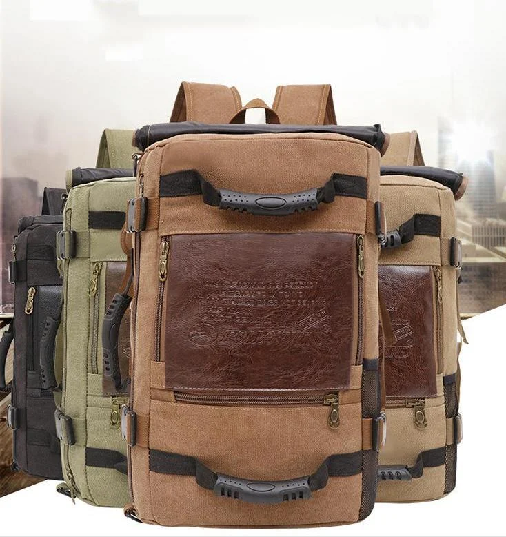 Men Canvas Backpack Huge Travel School Shoulder
