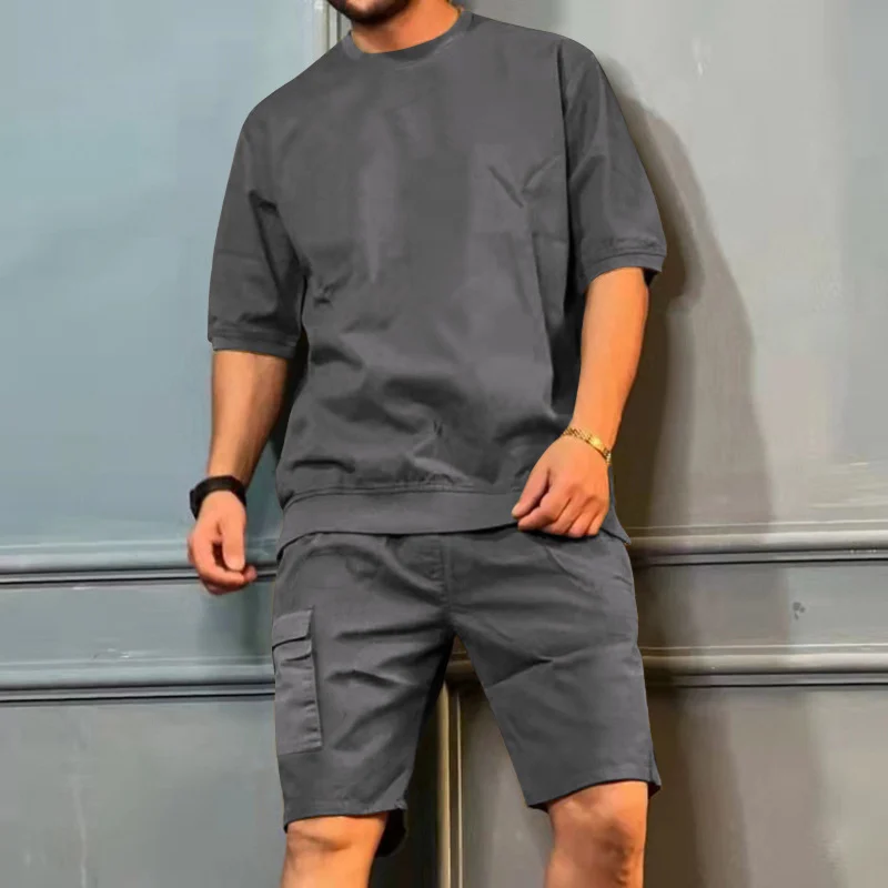 Men's Workwear Multi-pocket Shorts Tracksuit - Image 3