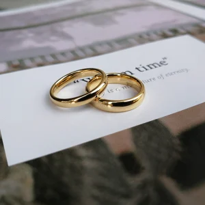 Glossy Plain Circle Tungsten Steel Couple Rings for Men