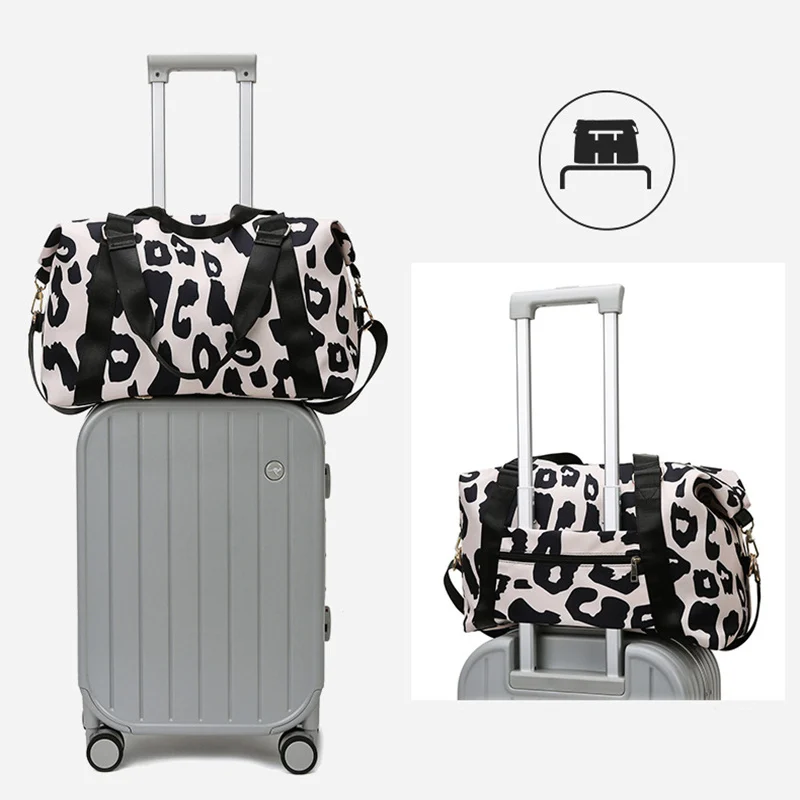 Women Travel Duffel Bag Cow Pattern Handbag Fitness - Image 3