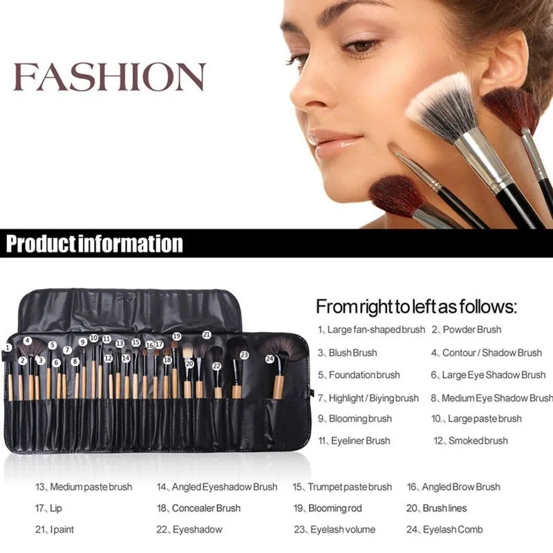 Gift Bag of 24 Pcs Makeup Brush Sets Professional - Image 3