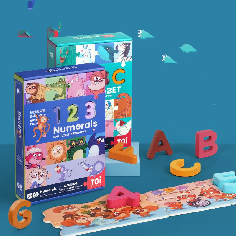 Wooden Numbers and Letters Puzzle Baby Children's - Image 5