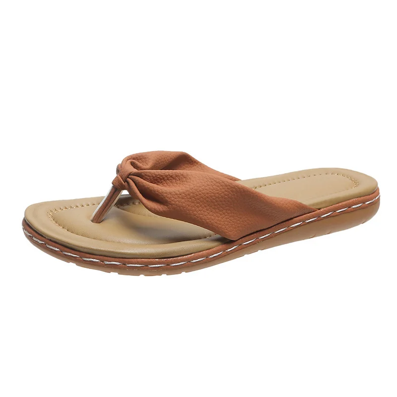 Clip Toe Bow Slippers Summer Flat Beach Shoes Flip - Image 7